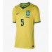 Brasil Casemiro #5 Hjemmedrakt Dame VM 2026 Korte ermer Brasil Casemiro #5 Hjemmedrakt Dame VM 2026 Korte ermer