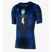 Brasil Marquinhos #4 Bortedrakt Dame VM 2026 Korte ermer Brasil Marquinhos #4 Bortedrakt Dame VM 2026 Korte ermer