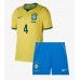 Brasil Marquinhos #4 Hjemmedraktsett Barn VM 2026 Korte ermer (+ Korte bukser) Brasil Marquinhos #4 Hjemmedraktsett Barn VM 2026 Korte ermer (+ Korte bukser)
