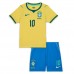 Brasil Vinicius Junior #10 Hjemmedraktsett Barn VM 2026 Korte ermer (+ Korte bukser)