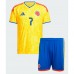 Colombia Luis Diaz #7 Hjemmedraktsett Barn VM 2026 Korte ermer (+ Korte bukser)