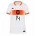 Nederland Tijjani Reijnders #14 Bortedrakt Dame VM 2026 Korte ermer Nederland Tijjani Reijnders #14 Bortedrakt Dame VM 2026 Korte ermer