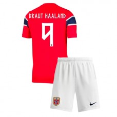 Norge Erling Haaland #9 Hjemmedraktsett Barn VM 2026 Korte ermer (+ Korte bukser)