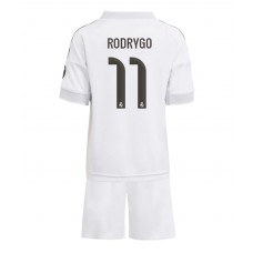 Real Madrid Rodrygo Goes #11 Hjemmedraktsett Barn 2025-26 Korte ermer (+ Korte bukser)