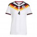 Tyskland Jonathan Tah #4 Hjemmedrakt Dame VM 2026 Korte ermer